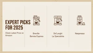 Top three recommended espresso machines 2025 banner