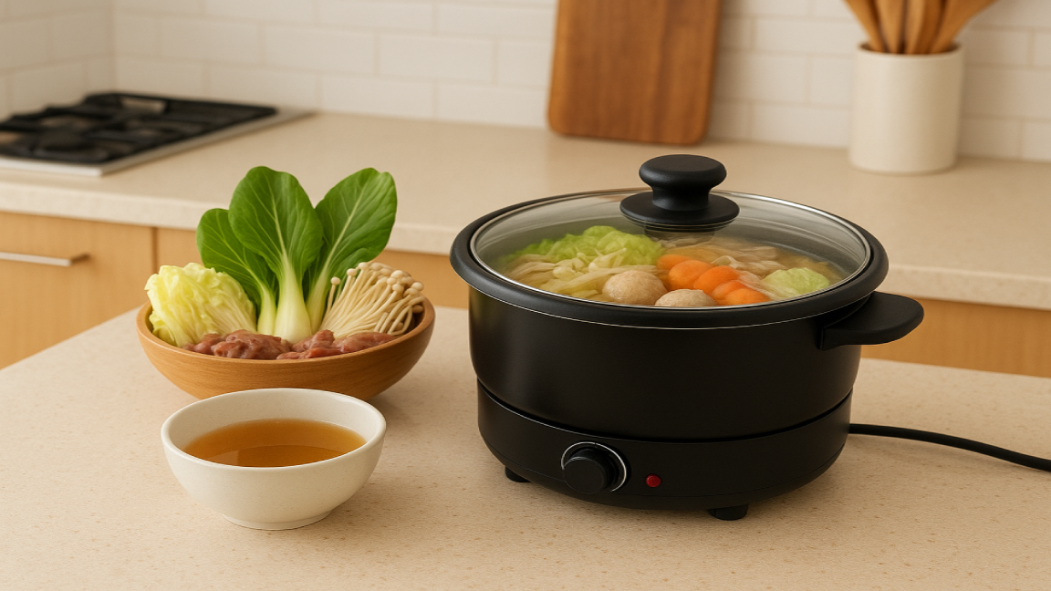 electric hot pot ready for cooking meals at home