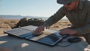 A person is cleaning solar power bank