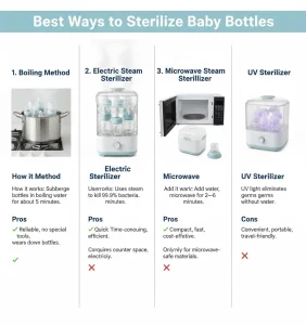 Best Ways to Sterilize feeding Bottles