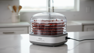 Best Dehydrator for Jerky – My Honest Guide & Top Picks There’s something incredibly satisfying about pulling out a tray of perfectly dried jerky. It’s chewy, flavorful, and keeps for weeks — assuming it lasts that long in my kitchen. After years of experimenting with different machines, I’ve learned that not all dehydrators handle jerky the same way. Some dry unevenly, some are too noisy, and a few make your whole house smell like a smokehouse (not necessarily a bad thing). In this guide, I’ll share my top dehydrators for jerky based on hands-on experience, what to look for before buying, and a few pro tips to make your jerky-making smoother. What You’ll Learn in This Guide How to choose a jerky-friendly dehydrator My tested and trusted models Handy tips for better flavor and texture Easy cleaning and maintenance ideas Common mistakes to avoid Quick Comparison: My Favorite Picks Dehydrator Best For Highlights Excalibur 3926TB Overall Performance Precise temperature control, 9 trays, durable build Nesco Snackmaster Pro Budget Option Compact, consistent drying, easy to use Cosori Premium Stainless Steel Modern Design Quiet motor, even airflow, digital settings Magic Mill Commercial Large Batches Metal trays, powerful fan, timer with auto shut-off Presto Dehydro Beginners Affordable, stackable, ideal for small batches (If you’re still exploring general food drying, you might like my Best Food Dehydrator – Honest Guide with My Top Picks .) What I Look for in a Jerky Dehydrator I’ve learned that the best dehydrator for jerky isn’t necessarily the biggest or most expensive. It’s about consistency and control. Temperature Range and Control Jerky needs to be dried at around 160°F (70°C) for meat safety and perfect chewiness. Models with adjustable thermostats make this easy. Anything without one? That’s a pass from me. Airflow and Heat Distribution Even airflow is a must. Jerky shouldn’t dry faster on one tray than another. Horizontal airflow designs (like Excalibur or Magic Mill) keep things balanced, while vertical ones (like Nesco) work fine for smaller batches. Capacity If you make jerky in bulk — say for camping trips or to survive Monday snack cravings — go for at least 6–9 trays. Compact stackable models are fine for casual use. Ease of Cleaning Jerky marinade tends to stick. Removable trays and nonstick mesh screens save your sanity. Dishwasher-safe parts? Even better. Noise Level Let’s be honest, some dehydrators sound like they’re prepping for takeoff. If you dehydrate overnight, quieter options like Cosori will save your sleep. My Top Picks for Making Jerky 1. Excalibur 3926TB – Best Overall If I had to keep only one machine, this would be it. The Excalibur 3926TB is large, reliable, and practically bulletproof. The rear-mounted fan ensures steady airflow across all trays, so every strip of meat dries evenly — even when I overload it (which happens often). It also comes with a 26-hour timer and adjustable thermostat, giving me total control. Yes, it takes up some counter space, but it’s worth every inch. Cleanup is straightforward thanks to the removable trays. Ideal for: Heavy users, hunters, or anyone serious about jerky-making. 2. Nesco Snackmaster Pro – Best Budget Option Don’t underestimate this one. The Nesco Snackmaster Pro is compact, affordable, and surprisingly efficient. Its top-mounted fan helps prevent drips from ruining the motor (a clever design choice). It doesn’t have a timer, which is mildly inconvenient, but I’ve learned to set my phone timer instead. For its price, the performance is fantastic. Ideal for: Beginners or anyone short on space and budget. 3. Cosori Premium Stainless Steel – Best Looking & Quiet This one combines style and substance. With stainless steel trays and digital controls, it feels modern yet user-friendly. The airflow system is whisper-quiet — I can dehydrate overnight without waking the entire house. The automatic shut-off gives peace of mind too. I also appreciate the transparent glass door, which lets me peek at the jerky without opening it (and losing heat). Ideal for: Apartment dwellers or night-time dehydrators. 4. Magic Mill Commercial – Best for Large Batches This dehydrator means business. The Magic Mill Commercial model is sturdy, with stainless steel trays and a rear fan for even drying. It’s perfect when I’m prepping jerky for a crowd or stocking up before a long trip. It comes with a digital thermostat and timer, both accurate, plus overheating protection — something I didn’t know I needed until I left one running overnight. Ideal for: Big families or bulk jerky production. 5. Presto Dehydro – Best for Beginners If you’re just getting started, Presto’s Dehydro is the friendly face of food dehydration. It’s lightweight, stackable, and easy to store. The drying consistency surprised me for the price. It doesn’t have temperature precision like the Excalibur, but for simple beef or turkey jerky, it does a fine job. Plus, it’s a good way to test if jerky-making is your thing before investing in pricier gear. Ideal for: Beginners or light users. Pro Tips for Making Better Jerky Over the years, I’ve learned that the dehydrator is only half the equation. The rest comes down to technique — and a little patience. 1. Trim the Fat Fat goes rancid quickly, so always trim your meat well before slicing. Lean cuts like top round or flank steak are perfect. 2. Marinate for Flavor A good marinade does wonders. I like to mix soy sauce, brown sugar, garlic, and a pinch of chili flakes. Let it soak for at least 6 hours. 3. Slice Consistently Uneven slices lead to uneven drying. If you struggle with knife precision, freeze the meat for an hour — it slices cleaner. 4. Don’t Rush the Drying Jerky isn’t meant to be fast food. Depending on your machine, it can take 4–10 hours. It’s done when it bends but doesn’t snap. 5. Store It Right Once it cools, seal it in airtight containers or vacuum bags. I store mine in glass jars in a cool spot — it looks nice too. Cleaning and Maintenance Tips Cleaning is the least fun part, but it keeps your dehydrator working longer. Here’s what I do: Wipe trays while still warm — easier to remove residue. Use mild soap and warm water, not harsh chemicals. Avoid soaking electrical parts. Run an empty cycle occasionally to eliminate lingering smells. If you enjoy kitchen gear care guides, you might like my knife set guide — it pairs nicely with jerky prep. (You can check it out in my blog section.) Fun Things to Dehydrate Beyond Jerky Once you start drying meat, you’ll probably want to experiment. I did — and now my dehydrator runs almost weekly. Try these ideas: Apple chips: thin, crisp, and naturally sweet. Herbs: dry basil, mint, and oregano for easy seasoning. Fruit leather: perfect for kids or hikes. Veggie chips: zucchini and beet slices work great. The same machines that make great jerky handle these effortlessly. FAQs I Get All the Time Is a dehydrator better than an oven for jerky? Yes — dehydrators offer consistent, low heat that dries meat evenly without cooking it. Ovens work in a pinch, but they often run too hot. How long does homemade jerky last? Stored properly, it keeps for up to 1–2 months at room temperature, longer in the fridge. Can I dehydrate chicken or fish? You can, but handle them carefully and use proper temperatures (165°F minimum). Beef and venison are still the easiest. My Final Thoughts Finding the best dehydrator for jerky took me some trial and error — and a few questionable batches. But once I understood how airflow, temperature, and patience come together, the process became second nature. If you’re just starting, go simple with the Nesco or Presto. If you’re ready to make jerky a weekend tradition, invest in the Excalibur or Magic Mill. Either way, it’s worth it — nothing beats homemade jerky you made yourself. (Want to explore more versatile options? Check out my full Best Food Dehydrator Guide for broader recommendations.)