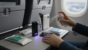 Compact travel sanitizing gadgets for airplane
