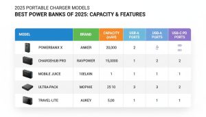 Comparison of 2025 portable charger.