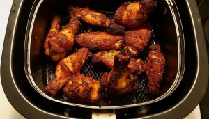 put aluminum foil in an air fryer Crispy chicken wings cooked