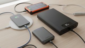 Different types of power banks, including compact, high-capacity, solar, and wireless models