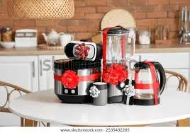 Kitchen gift set wrapped with ribbon.