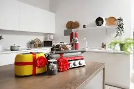 Wrapped kitchen gift set with utensils and accessories