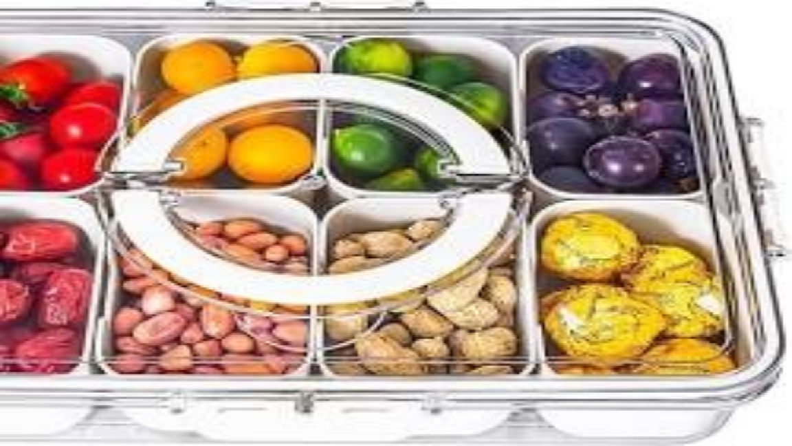 Snack tray with varied foods