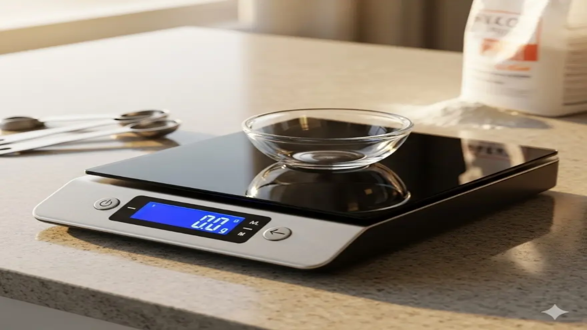 Digital kitchen scale for precise cooking measurements
