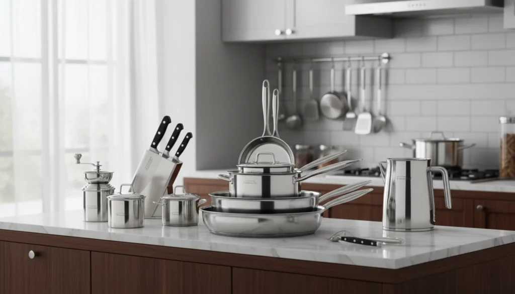 Metal kitchen gadgets for modern cooking and easy use