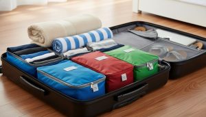 Organized suitcase travel