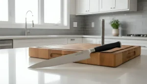 Essential kitchen tools including knives