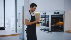 measuring steak temperature on grill