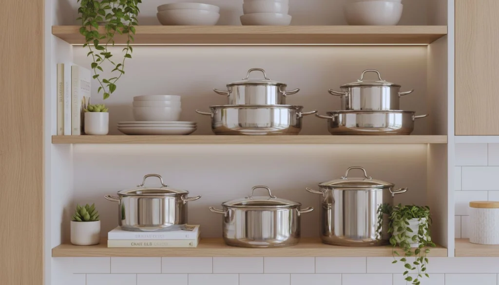 Best stainless steel cookware set on kitchen counter