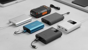 Various types of power bank charger.