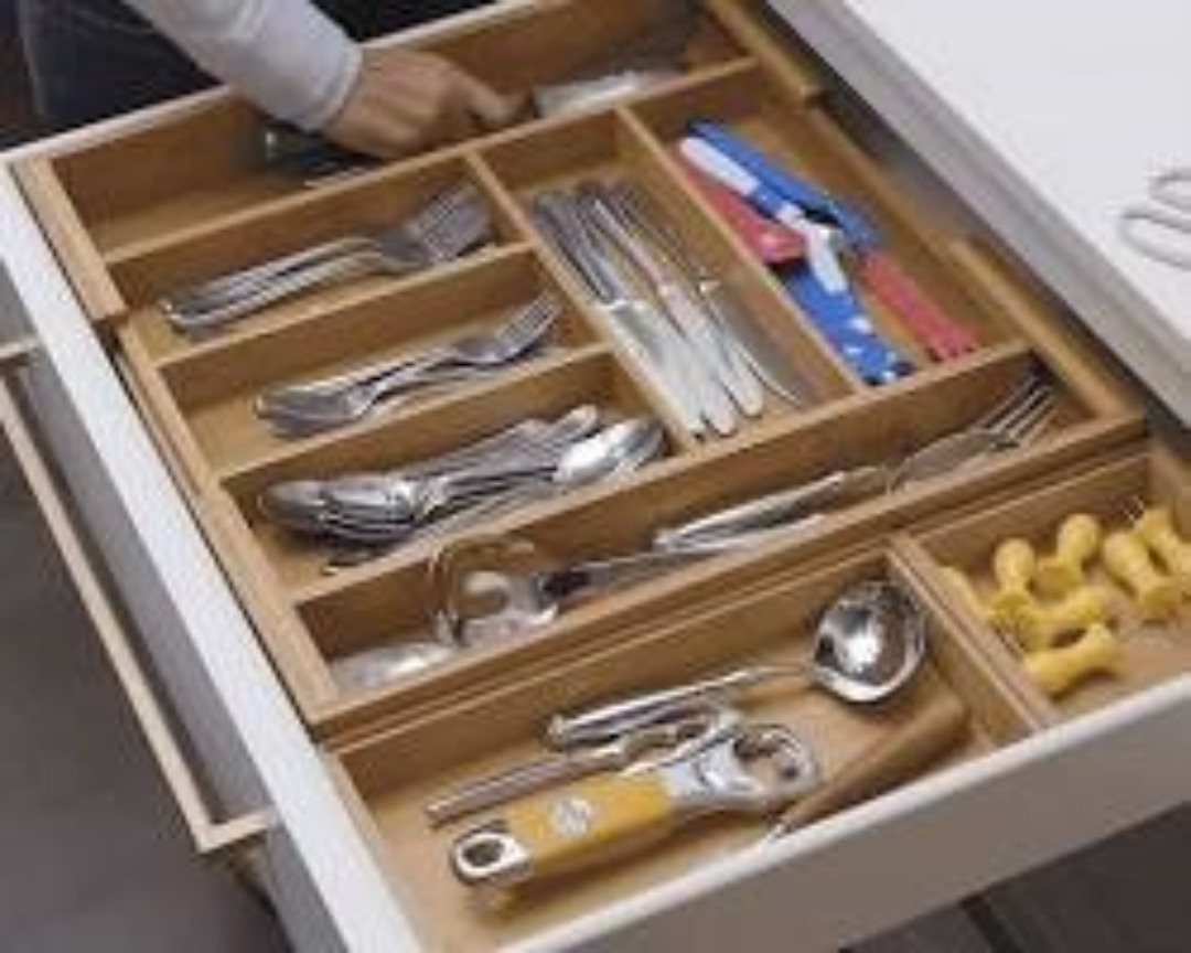 Baking tools and utensils arranged neatly in kitchen”