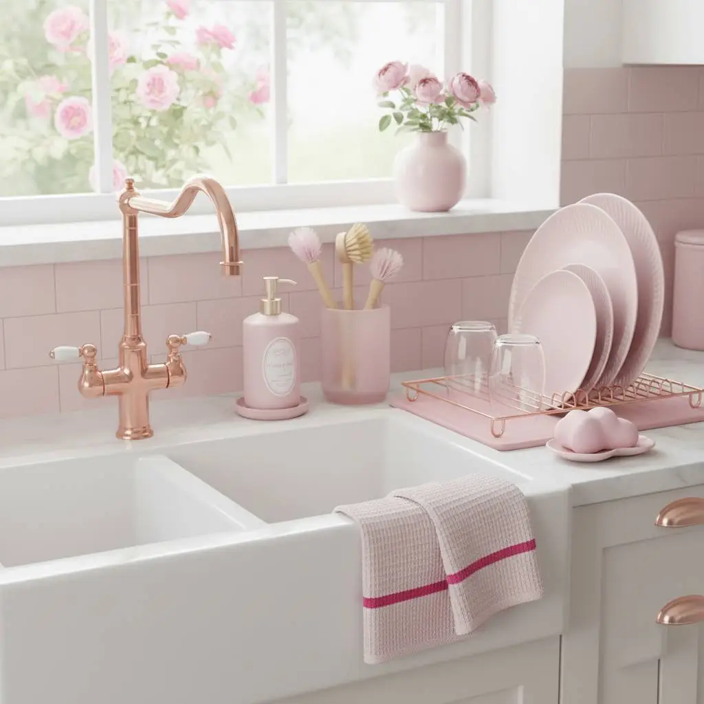 pink kitchen accessories