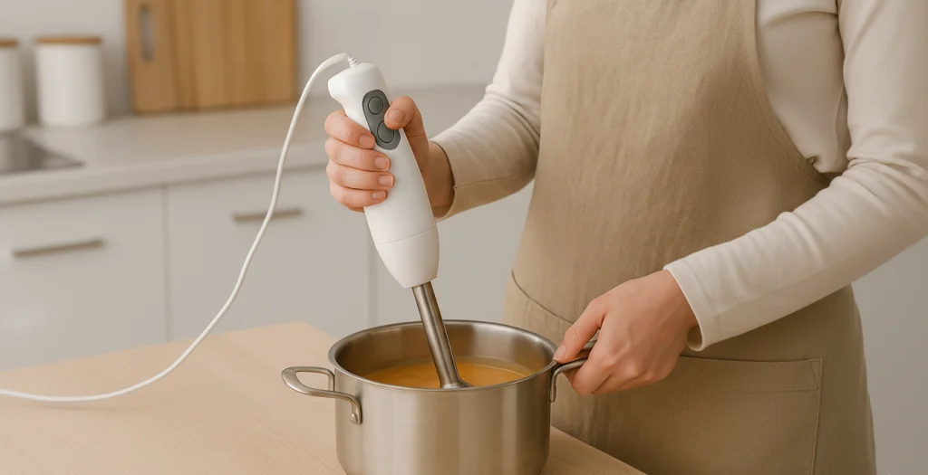 how to use a hand-held blender
