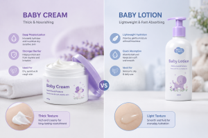 Difference between baby cream and baby lotion