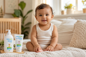 Healthy baby skin after proper moisturizing routine