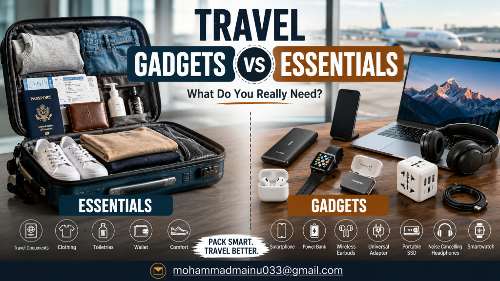 travel gadgets vs essentials