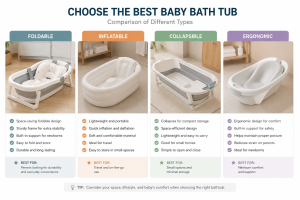 different types of portable baby bath tubs for parents