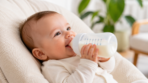 Baby Drinking from Bottle at 3 Months Old