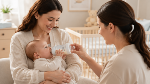Baby drinking from bottle