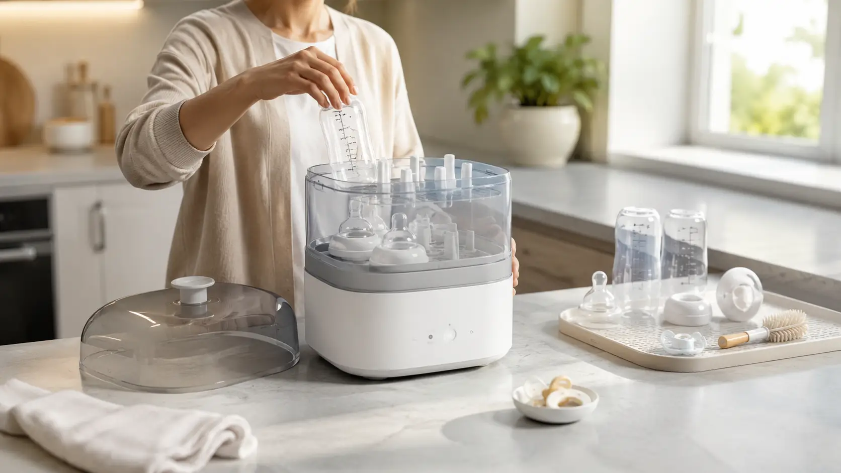 How to sterilize baby bottles properly using a steam sterilizer