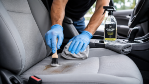 Cleaning a car seat upholstery

