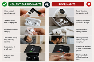 Healthy Earbud Habits vs. Poor Habits