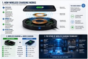 Step by step process showing how wireless charging works