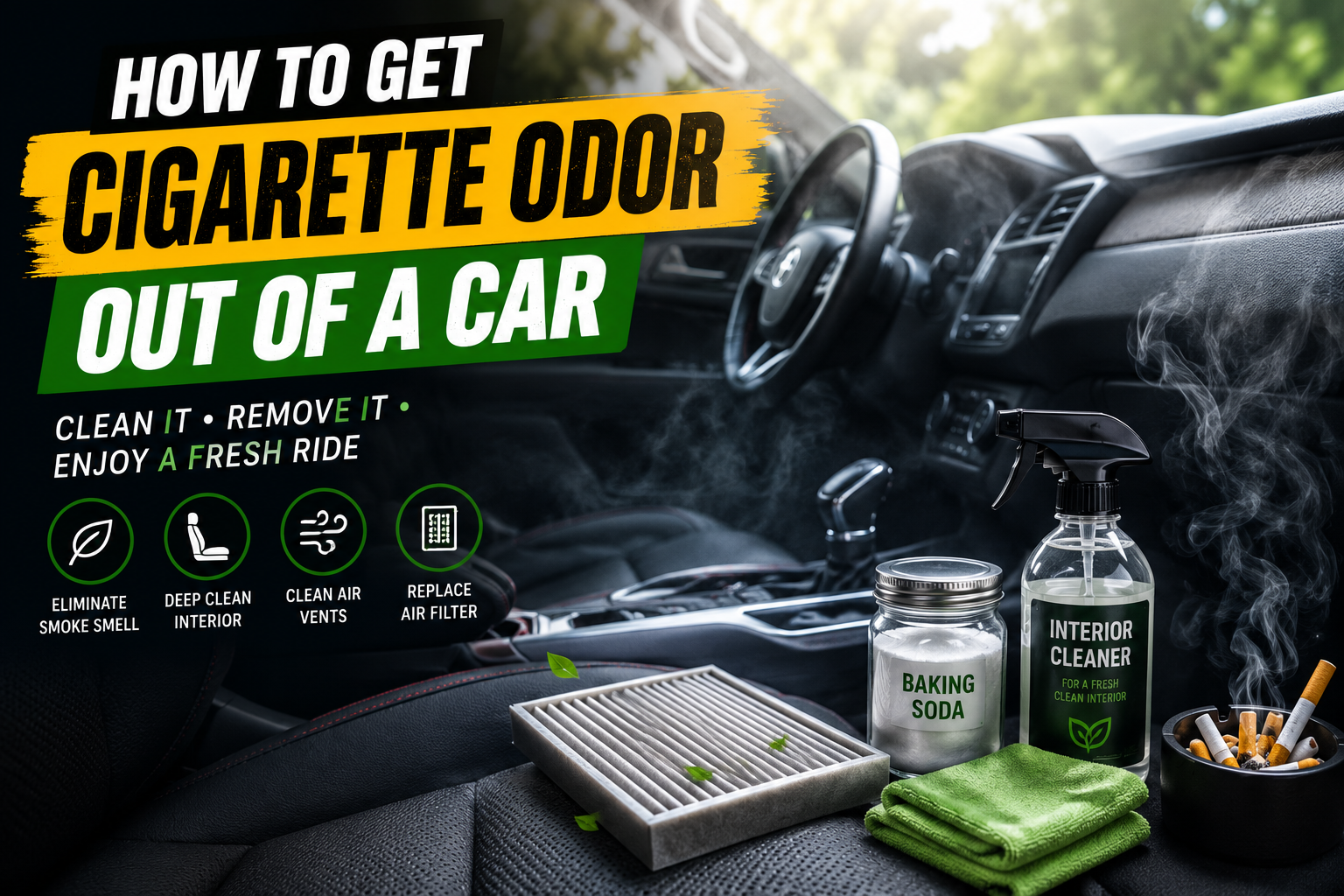 How to remove cigarette odor from car