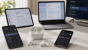 Wireless-earbuds-pairing-with-Android-phone-iPhone-laptop-tablet-and-smart-TV-via-Bluetooth