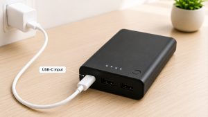 Rechargeable battery pack with circuit board and voltage regulator