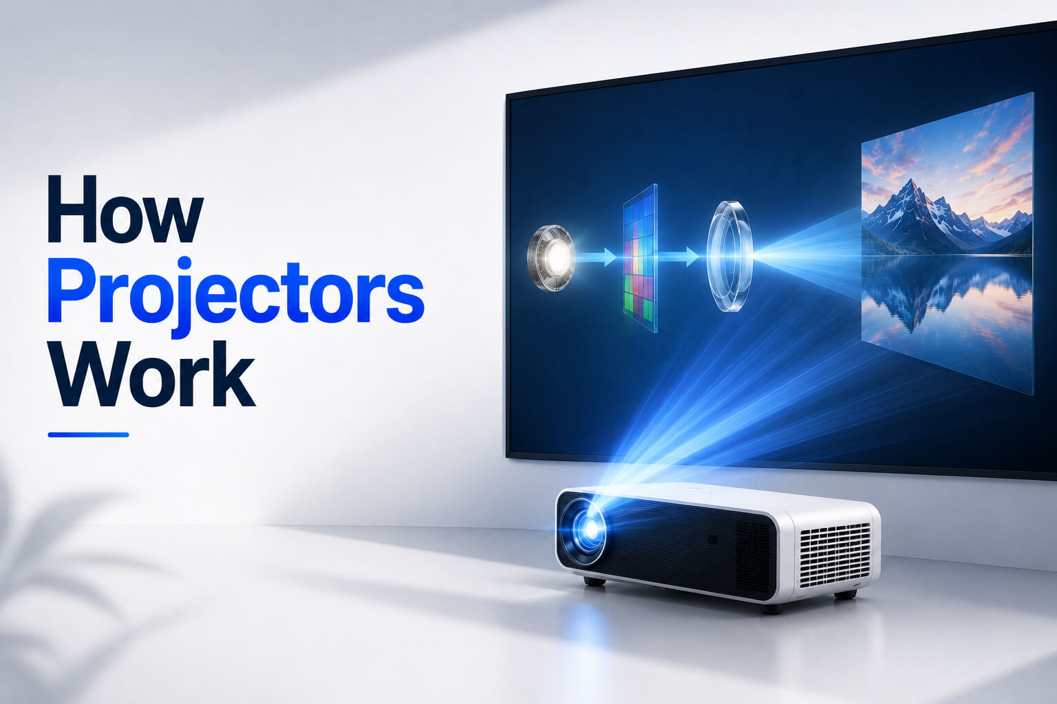 How projectors work with light source, imaging chip and projection lens