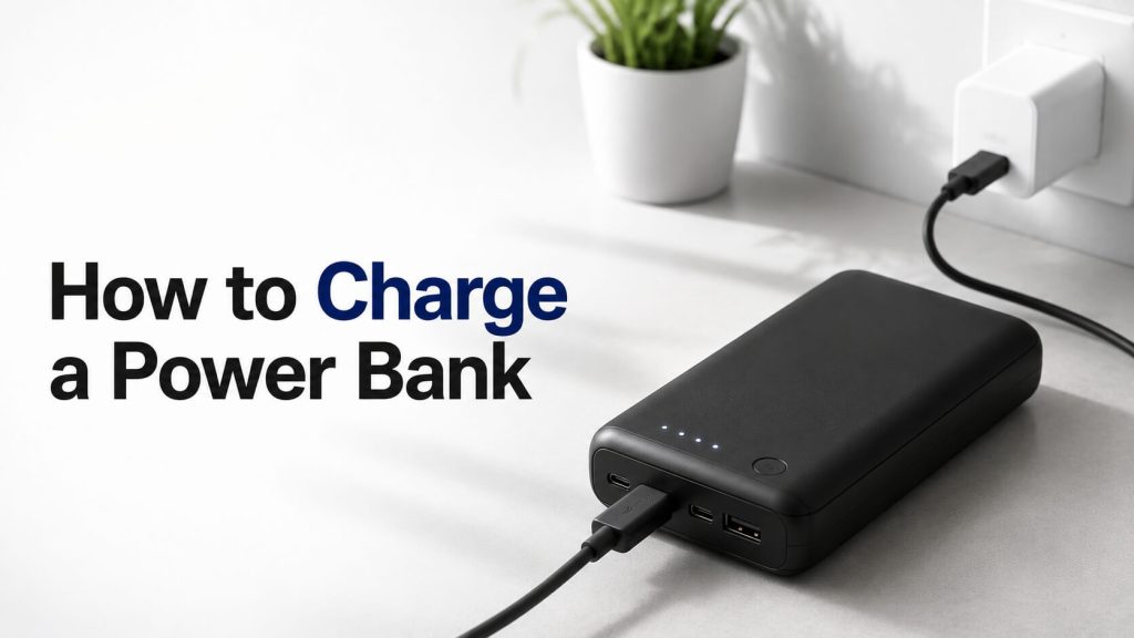 How power bank works with internal battery cells and charging circuit