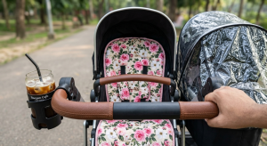 Must-have accessories for baby girl strollers including custom seat liner and parent organizer